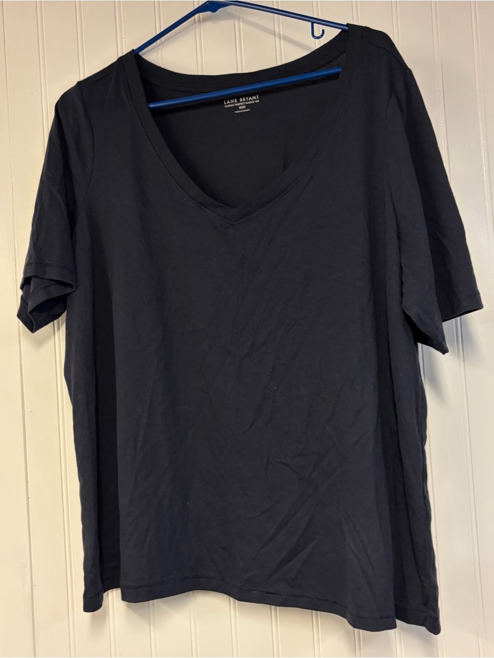 Lane Bryant Womens NavyV-Neck Short Sleeve Tee 18/20